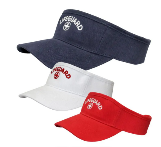 Lifeguard Visor, with Embroidered Logo, White (18-005-WHI)