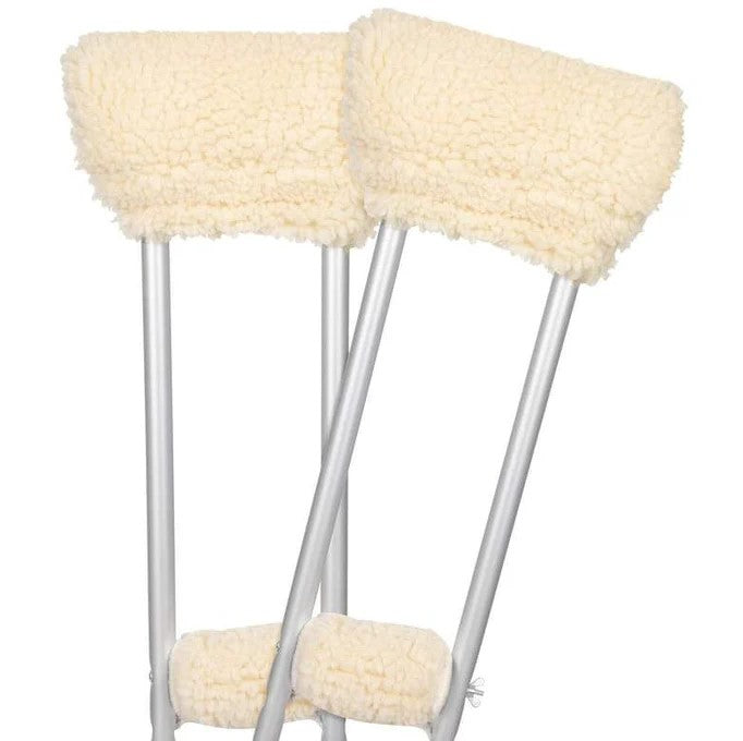 Sheepskin Crutch Pads, Hand Grips, Foam, 4 Pieces, Pink (CSH1040PNK)