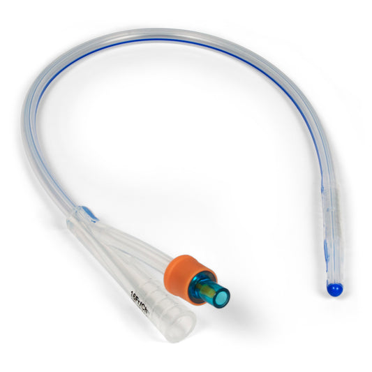 Silicone Foley Catheters 2-way Standard, 16 Fr, 5-10 cc, 10/bx