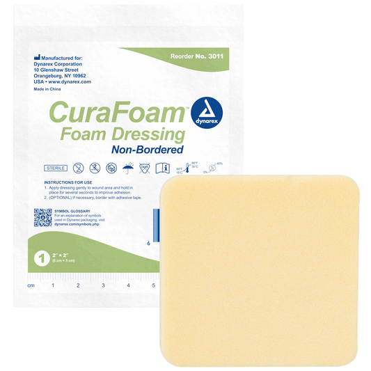 CuraFoam - Foam Dressing, 2" x 2", Case (3011)