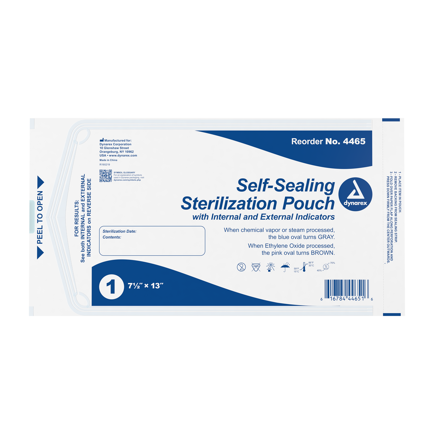 Sterilization Pouches, 7.5" x 13", 5/200/cs