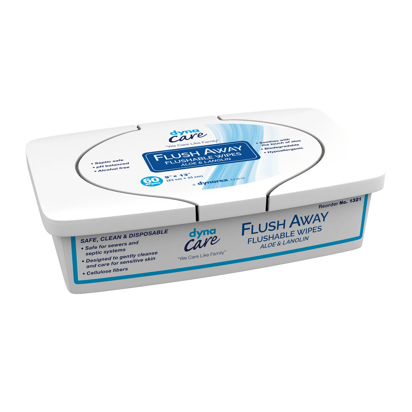 Flushable Wipes - Adult, 9" x 13" Tub, 9/60/cs