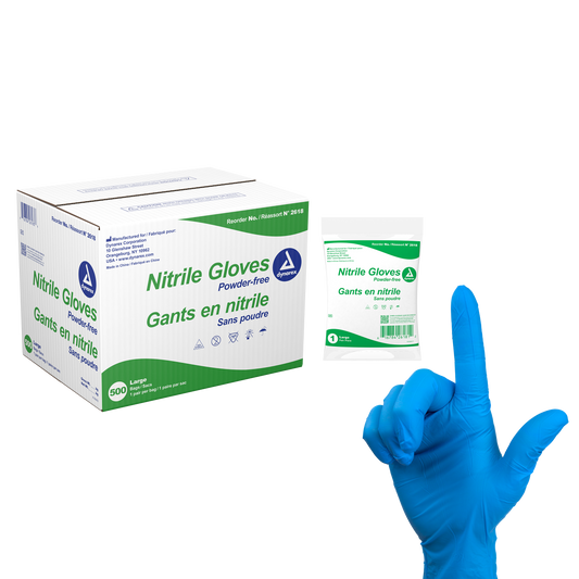 Nitrile Exam Gloves In A Bag, Large, Powder-Free, Blue, 500/1pr/cs