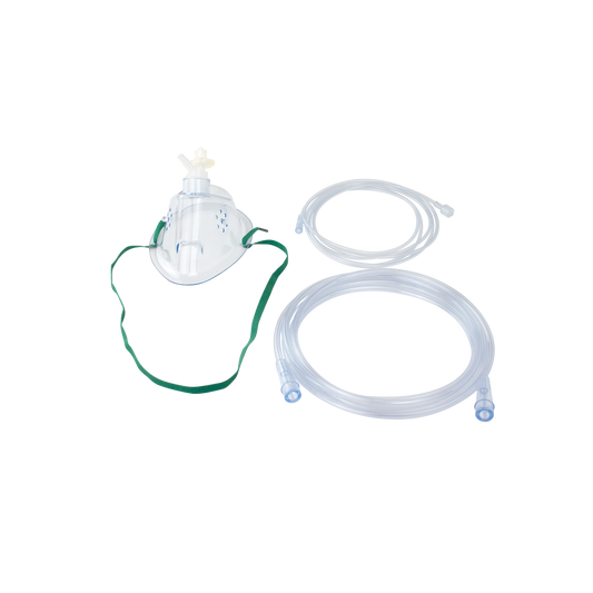 Oxygen CO2 Elongated Mask w/ CO2 sampling line w/ 7' (2.1 m), Pediatric/Male/Male Connector, 25/cs