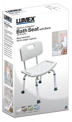 Graham Field Bath Seat W/ Back Retail Lumex, Unassembled medical supply