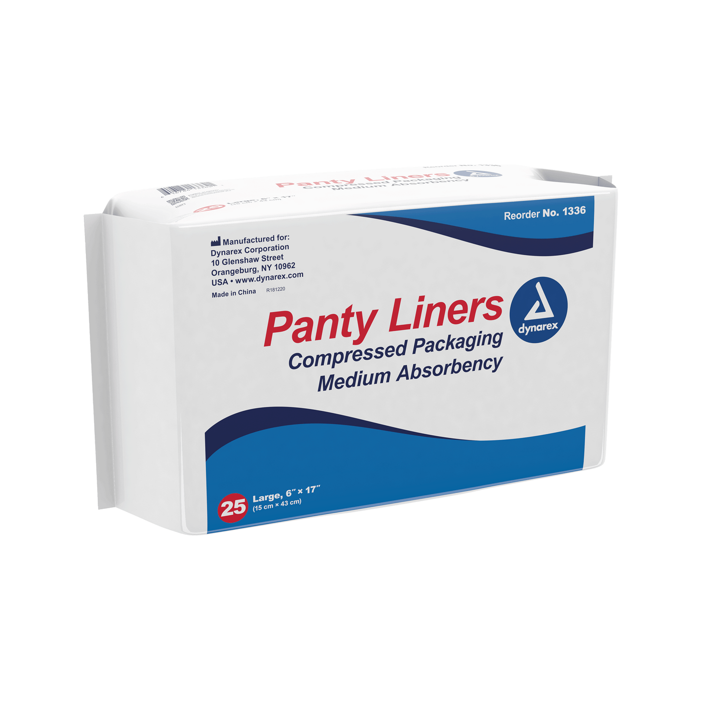 Panty Liners w/ Adhesive Tab, 6" x 17", 10/25/cs