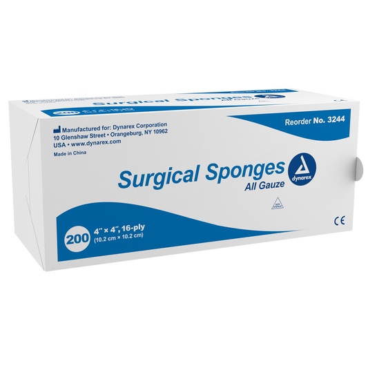 Surgical Gauze Sponge, 4" x 4" 16 Ply, 10/200/cs