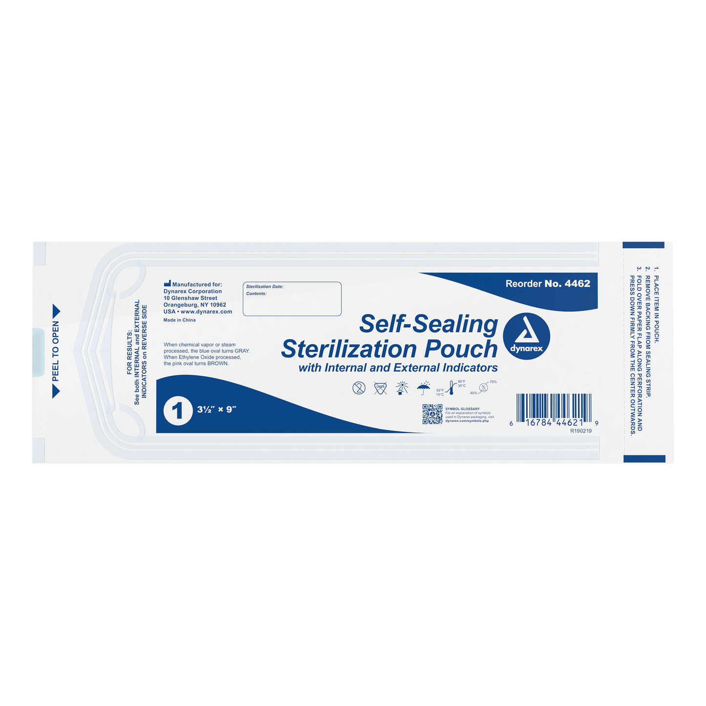 Sterilization Pouches, 3.5" x 9", 20/200/cs