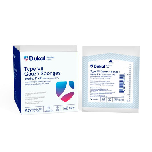 Premium Care Sterile Type VII Gauze Sponges, 8-Ply, 2" x 2" (C5119)