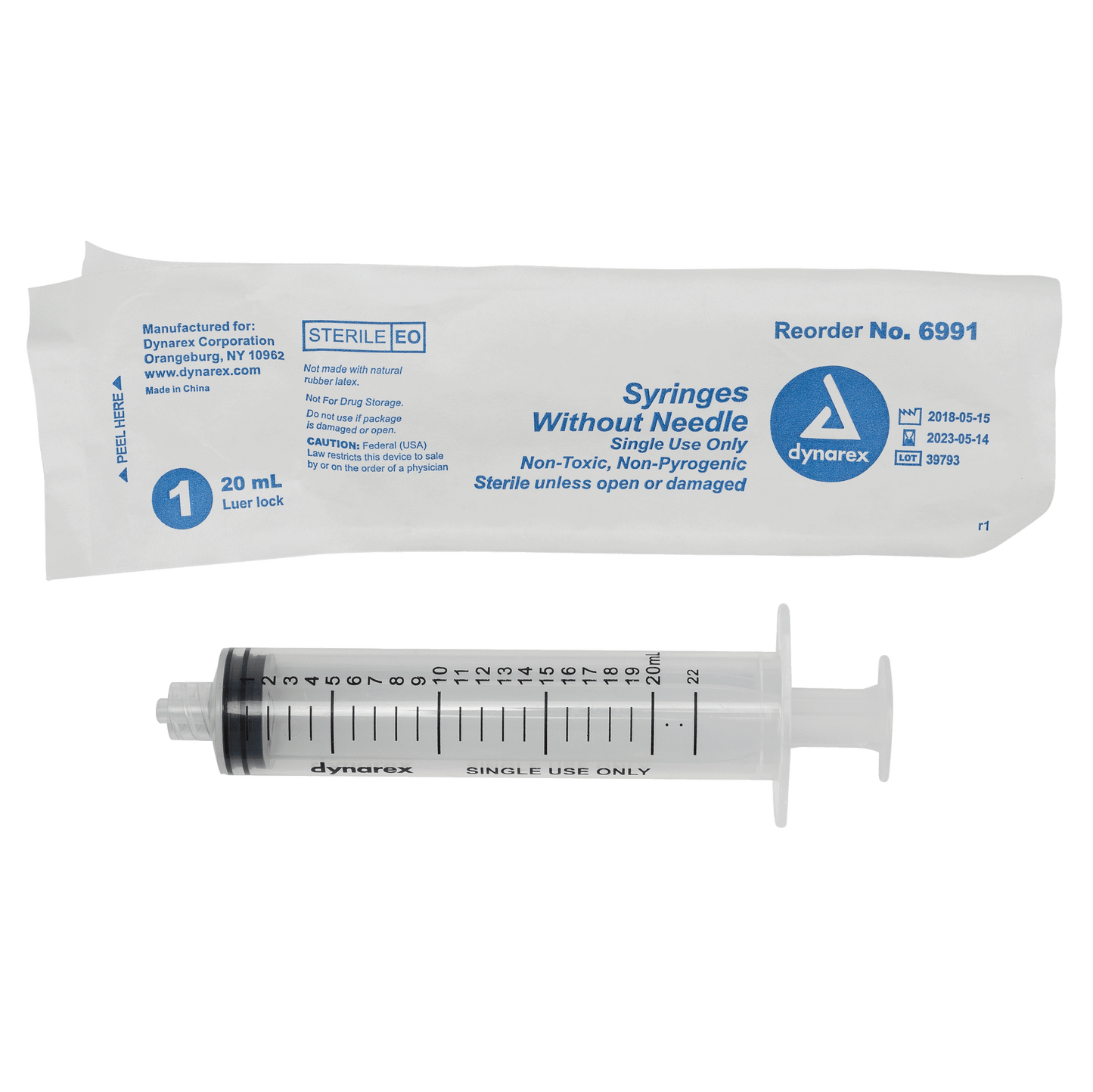 20cc Syringe, Luer Lock, Case (6991)