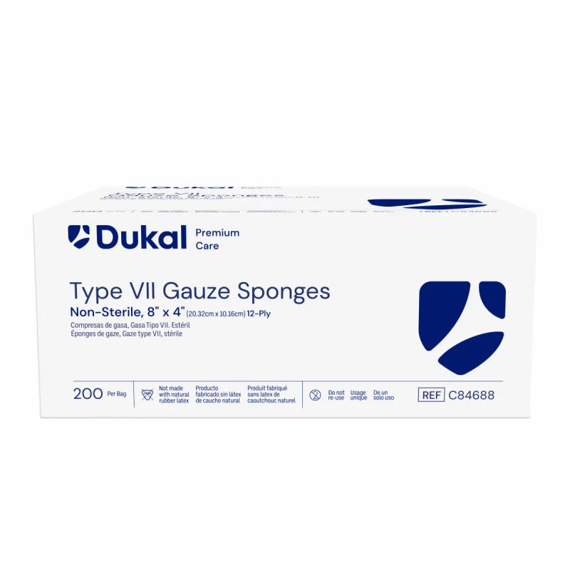 Premium Care Non-Sterile Type VII Gauze Sponges, 12-Ply, 8" x 4" (C84688)