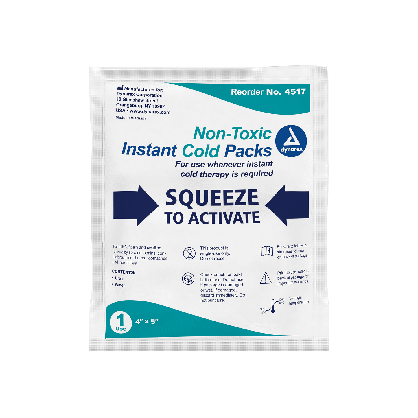 Instant Cold Pack w/ Urea (Non-Toxic), 4" x 5", 24/cs