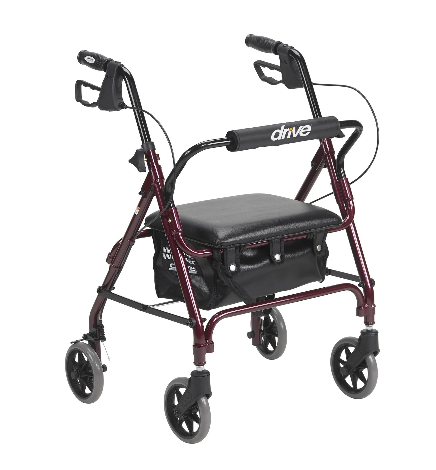Junior Rollator Rolling Walker with Padded Seat, Red