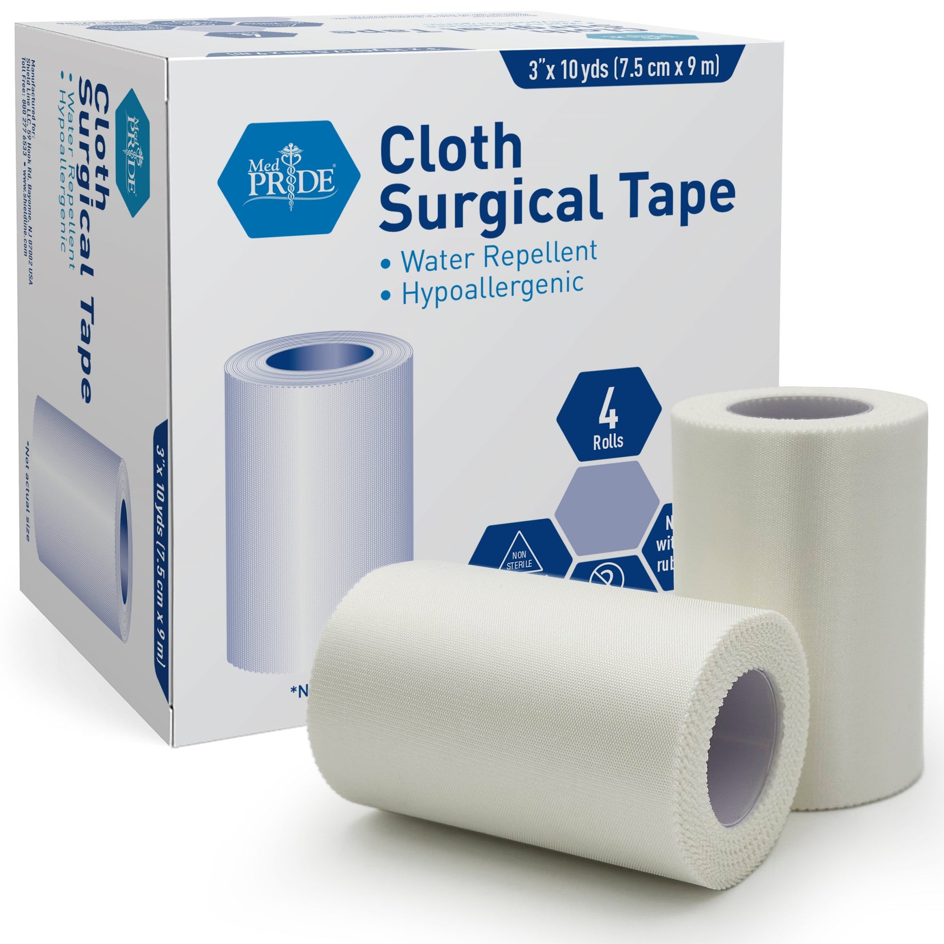 Shield Line Cloth Surgical Tape - 3" x 10 Yds. -12/4/cs. medical supply