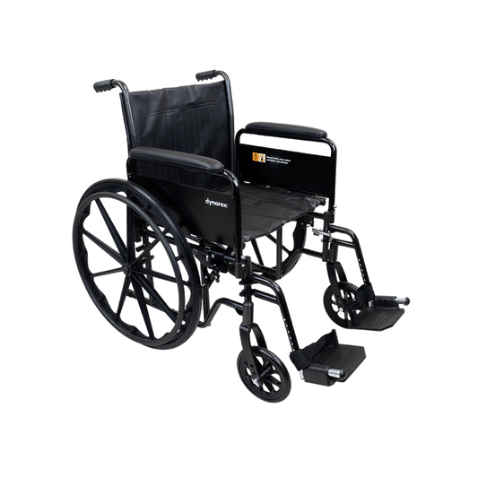 DynaRide S2 Wheelchair - 20" x 16" w/ Detach Full Arm FR, Silver Vein, 1pc/cs