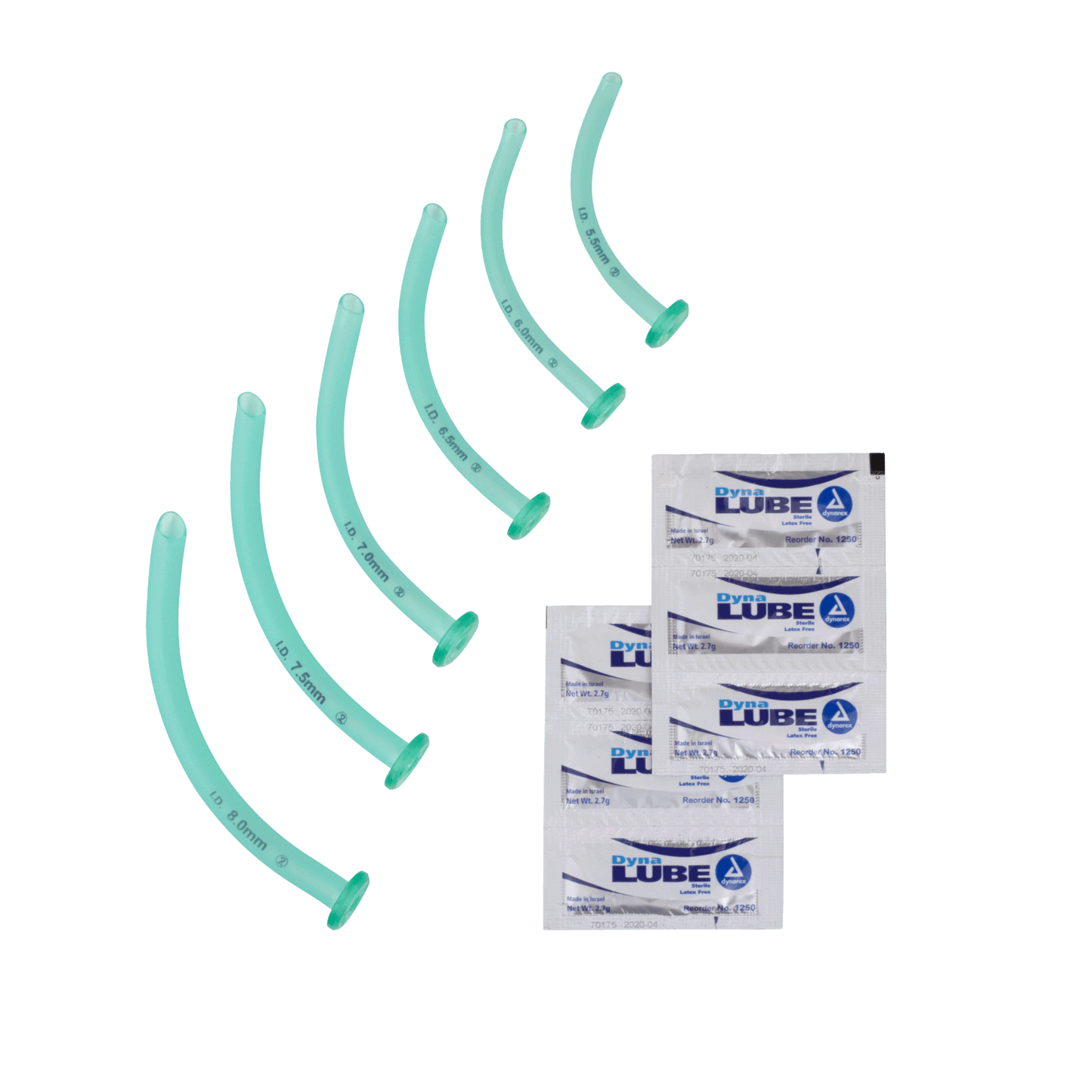 Nasopharyngeal Airway Kits - 6 NPA + 6 packs of Jelly, 1/bx