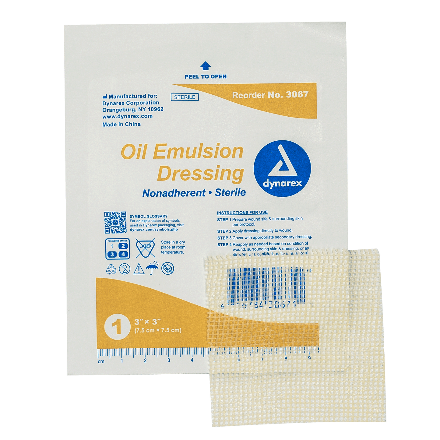 Oil Emulsion Dressing, 3" x 3", 4/50/cs