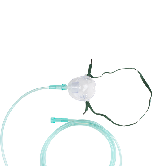 Oxygen Medium-Concentration Standard Mask w/ 7' (2.1 m) tubi, Infant/Standard Connector, 50/cs