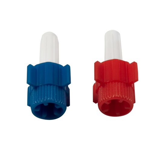 Dead End Caps Luer Lock, Red/Blue, Case (7057)