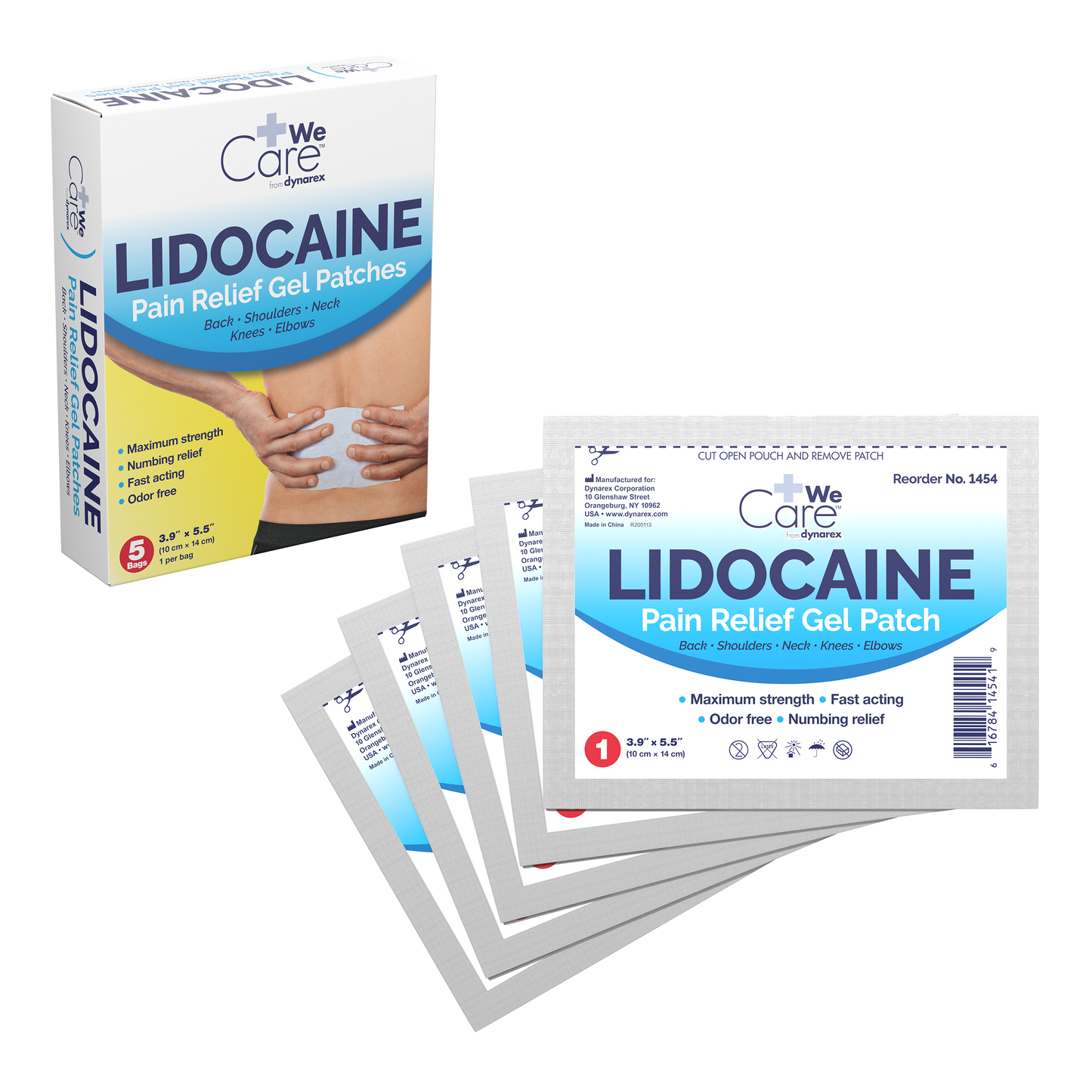 Lidocaine Pain Relief Gel-Patch, 10 cm x 14 cm, 12/5/cs