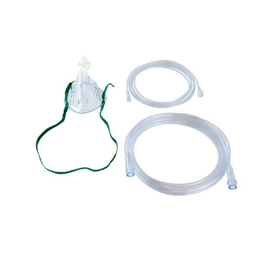 Oxygen CO2 Elongated Mask w/ CO2 sampling line w/ 7' (2.1 m), Adult/Male/Male Connector, 25/cs