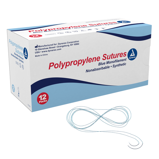 Polypropylene Sutures-Non Absorbable - Synthetic, Blue, 5-0, C3 Needle, 18", 12/bx