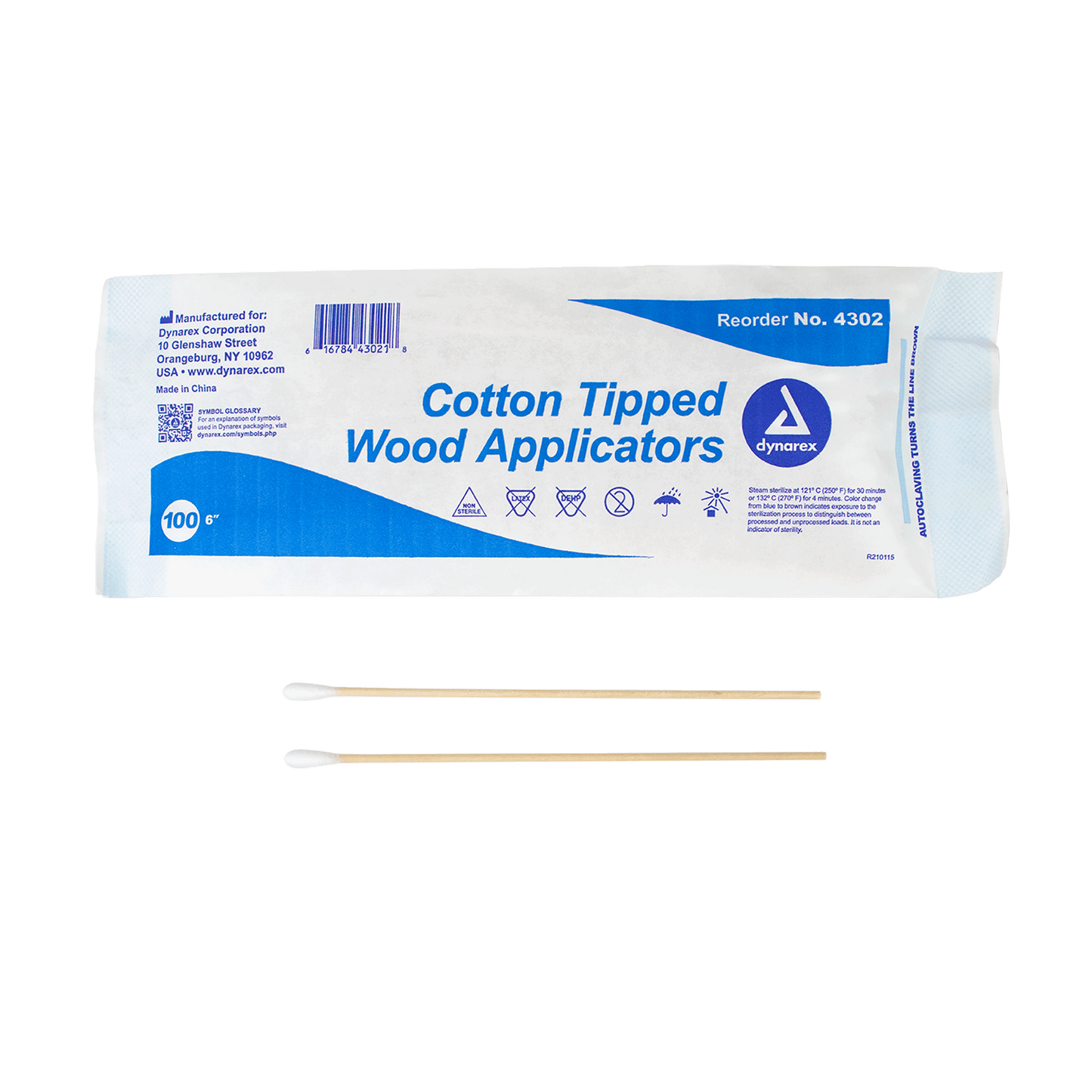 Cotton Tipped Wood Applicators - Non-Sterile, 6", Case (4302)