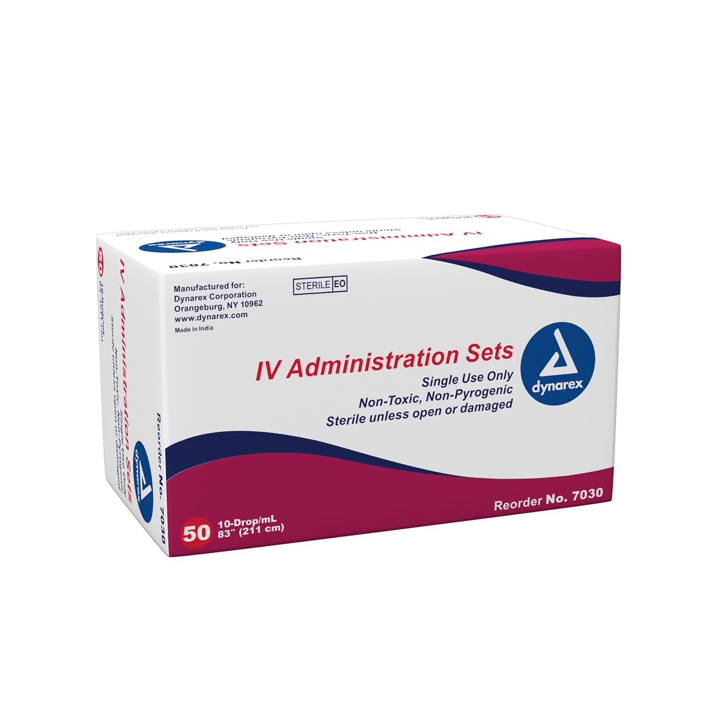 IV Administration Set - 10 Drop, 83", 1 Needleless Port, 1 Inje, 50/bx