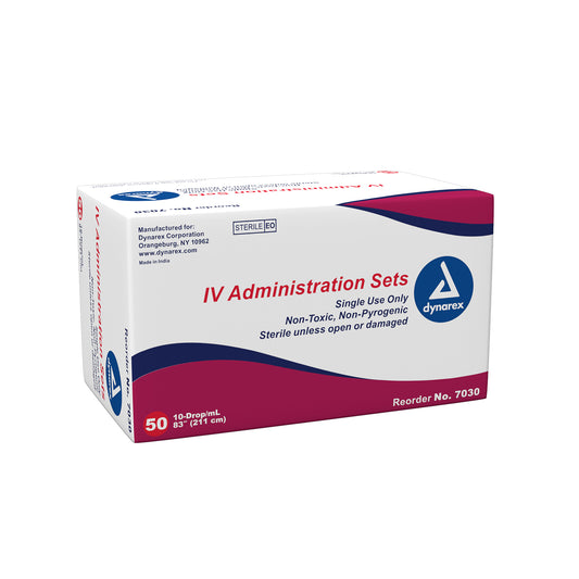 IV Administration Set - 10 Drop, 83", 1 Needleless Port, 1 Inje, 50/bx