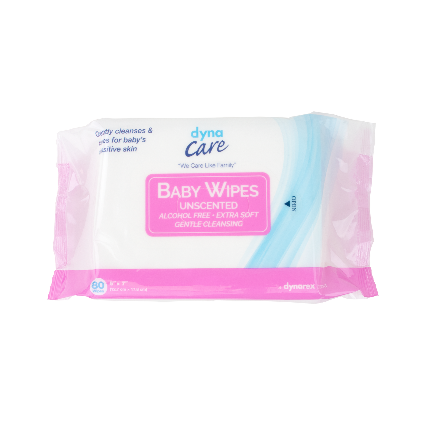 Baby Wipes unscented w/ Resealable Label, 5" x 7", Case (1327)