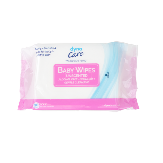 Baby Wipes unscented w/ Plastic Lid, 5" x 7", Case (1328)