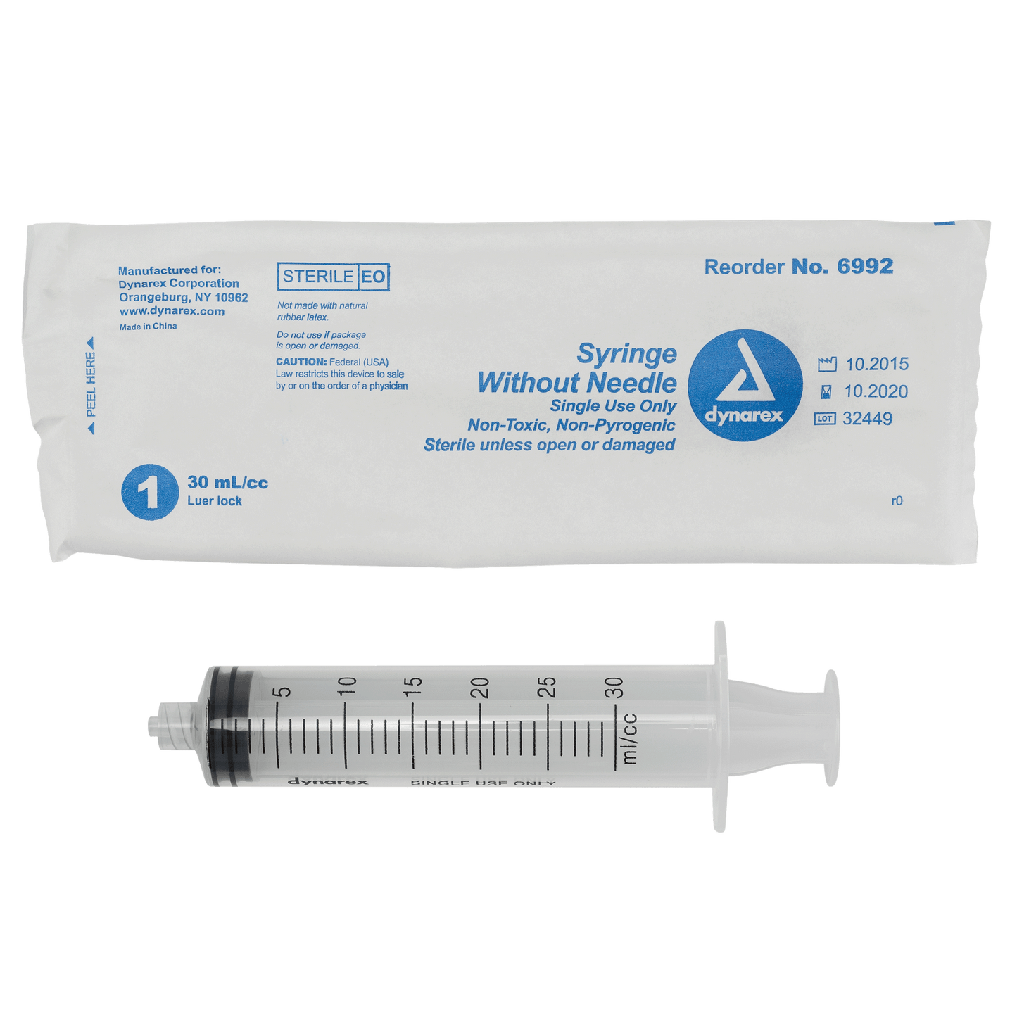 Syringe - Luer Lock, 30 cc, 10/50/cs