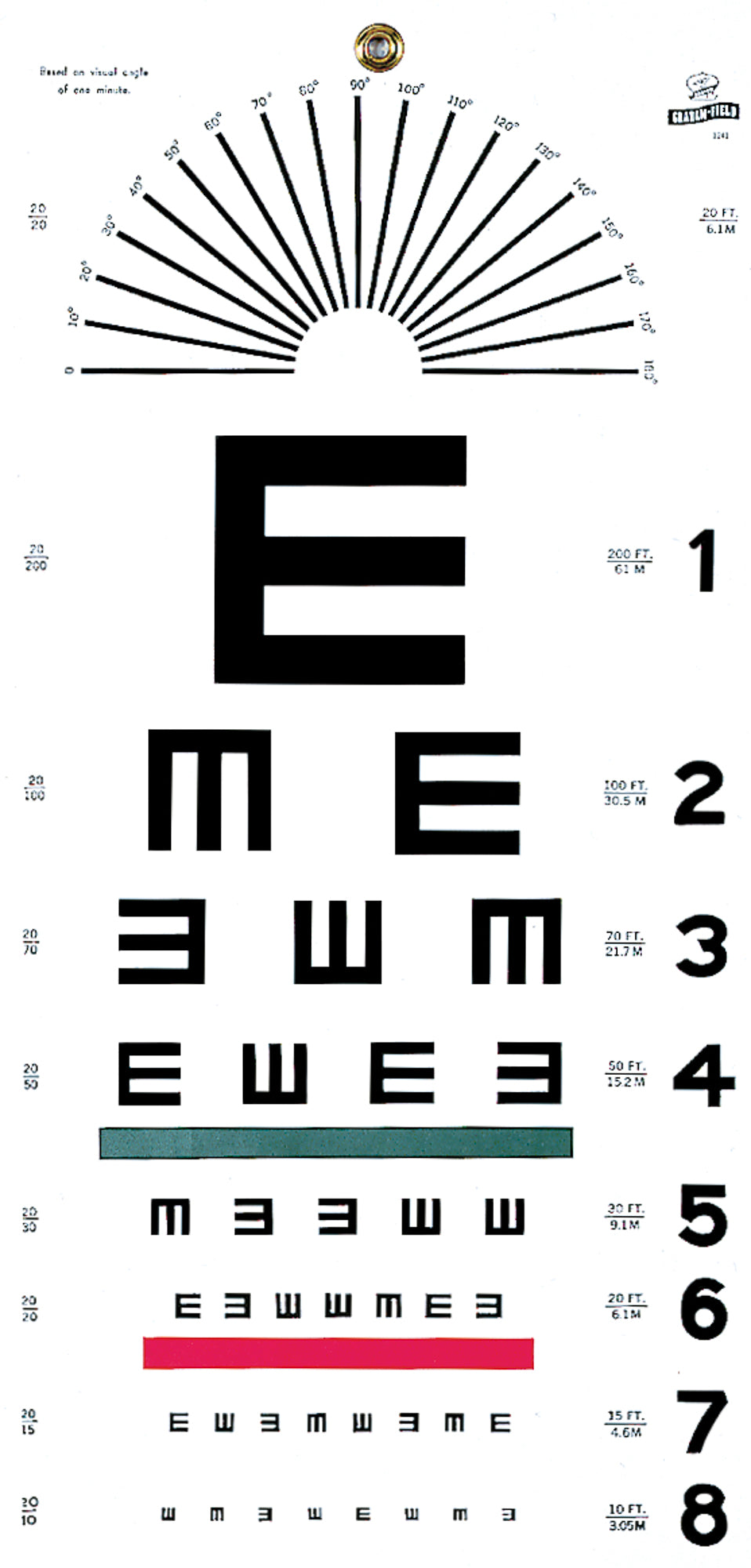 Graham Field Eye Chart, Illiterate 20' Distance, Grafco medical supply view 2