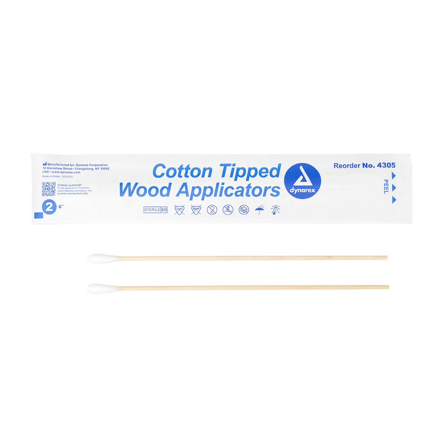 Cotton Tipped Wood Applicators - Sterile, 6", Case (4305)