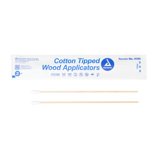 Cotton Tipped Wood Applicators - Sterile, 6", Case (4305)