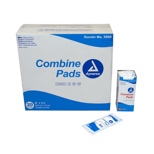 Combine Pads 1/pouch - Sterile, 8" x 7.5", Case (3502)