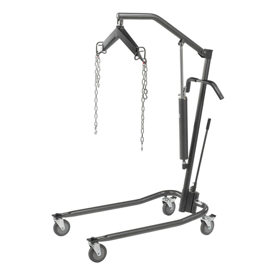 Drive Medical Hydraulic Patient Lift with Six Point Cradle 5 inch Casters Silver Vein medical supply