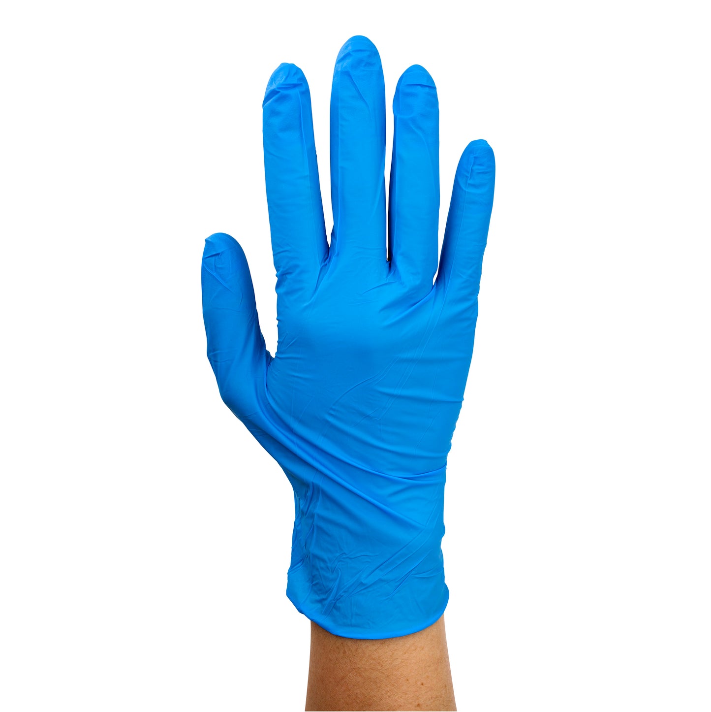 Safe-Touch Blue Nitrile Exam Gloves - Non-Latex, Small, Powder-Free, Blue, 10/100/cs