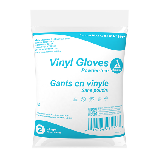 Vinyl Exam Gloves In A Bag, Large, Powder-Free, Clear, 500/2pr/cs