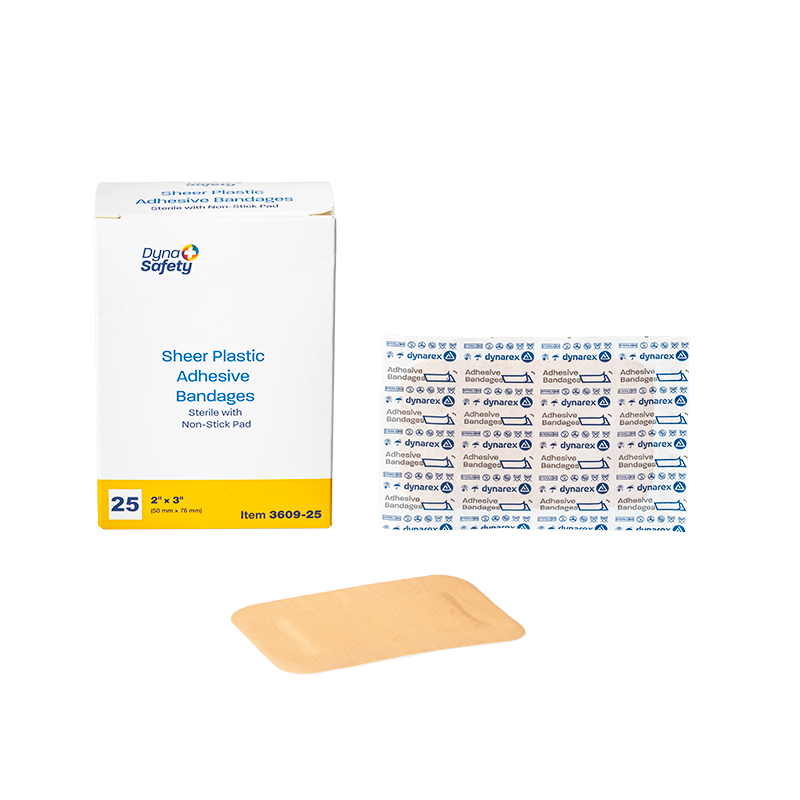 Sheer Plastic Adhesive Bandages - Sterile, 2" X 3", 48/25/cs