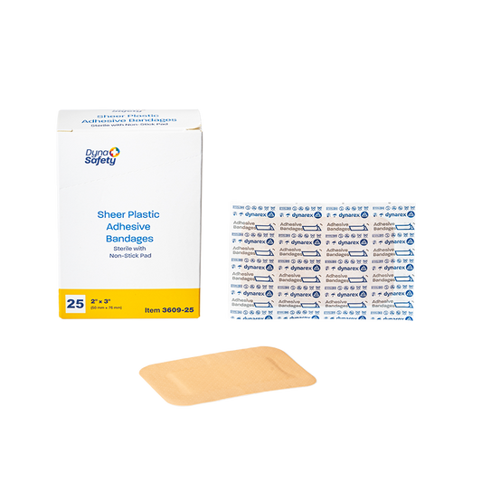 Sheer Plastic Adhesive Bandages - Sterile, 2" X 3", 48/25/cs