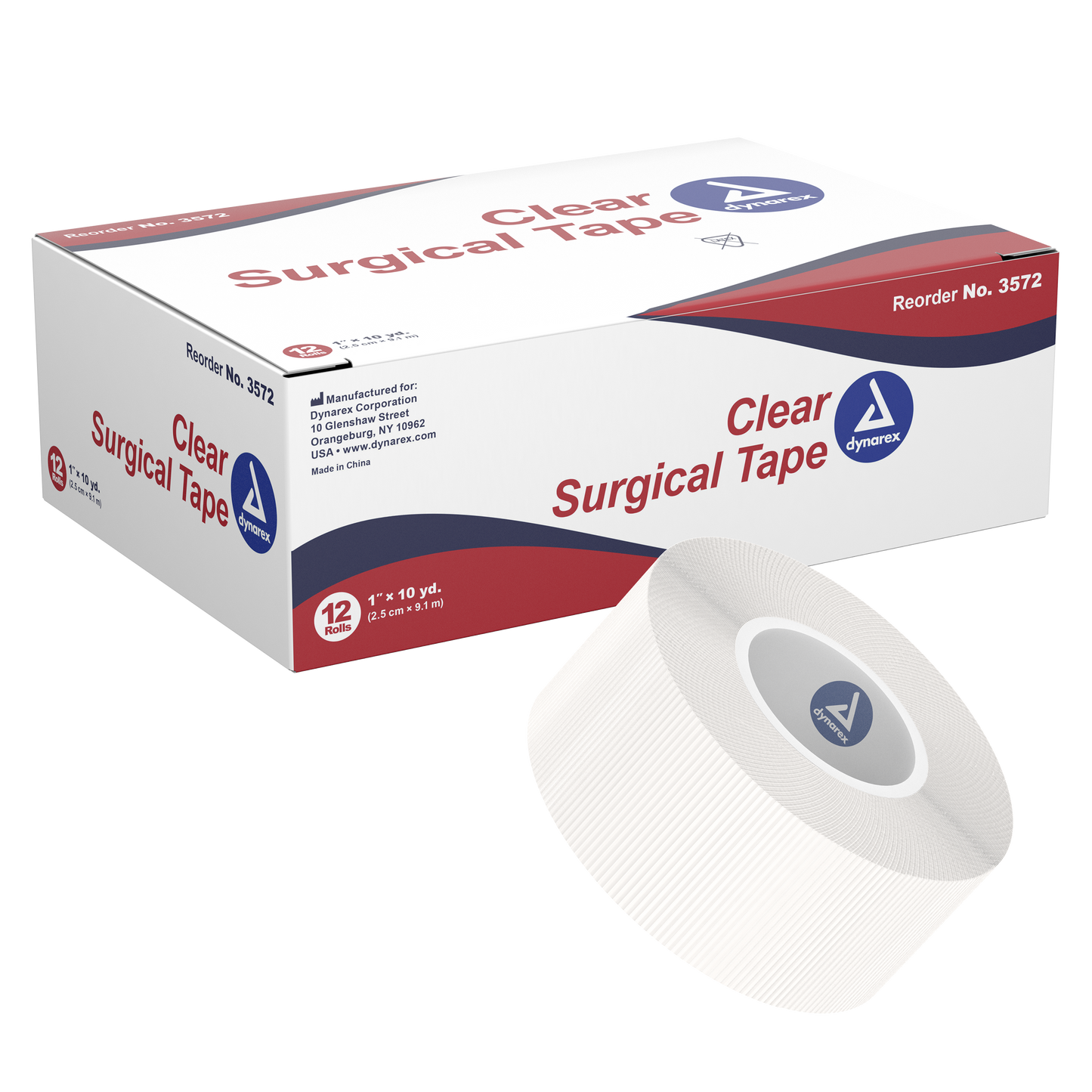 Clear Surgical Tape, 1" x 10 yd, Case (3572)