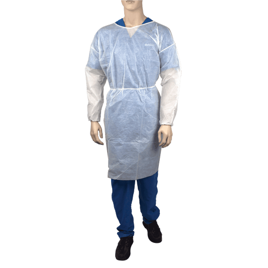 Isolation Gown Poly - Coated Barrier, Universal, White, 10/5/cs