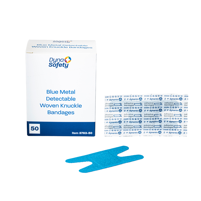 Blue Metal Detectable Woven Bandage - Knuckle, Case (3763-50)