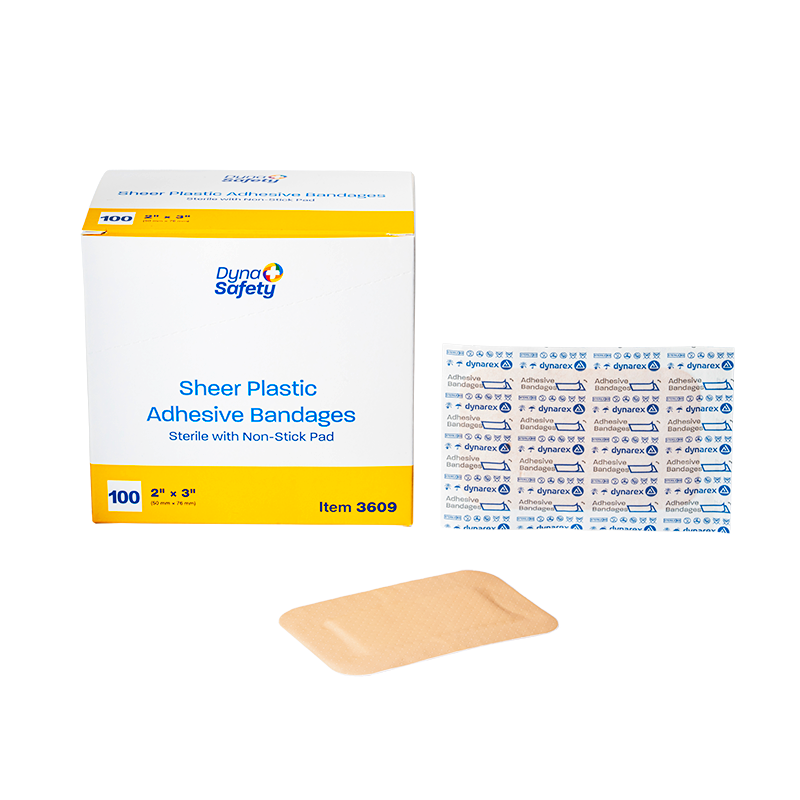 Sheer Plastic Adhesive Bandages - Sterile, 2" X 3", 24/100/cs