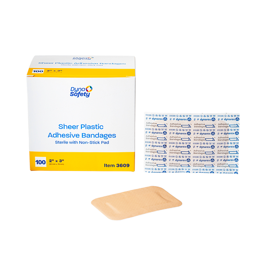 Sheer Plastic Adhesive Bandages - Sterile, 2" X 3", 24/100/cs