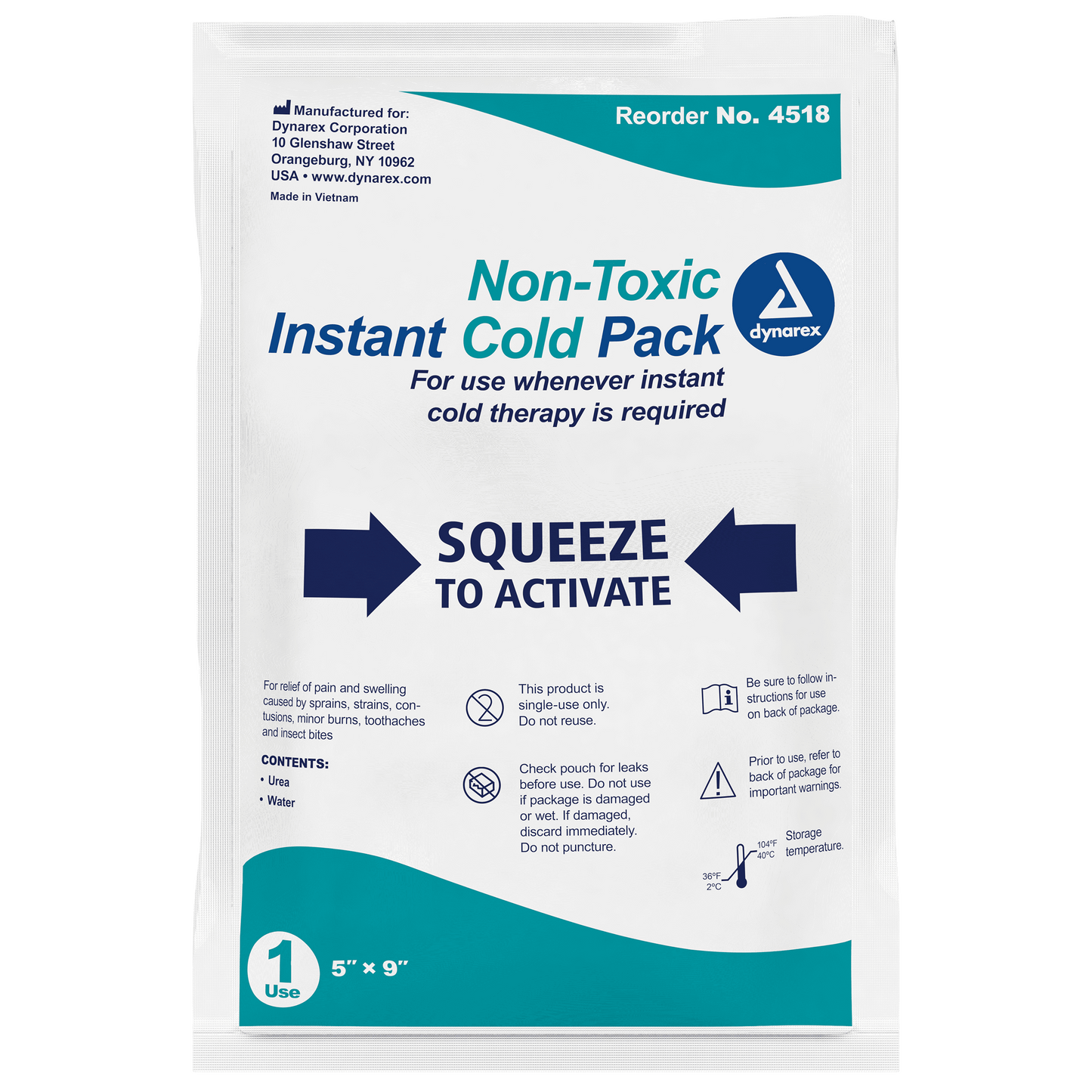 Instant Cold Pack w/ Urea (Non-Toxic), 5" x 9", 24/cs