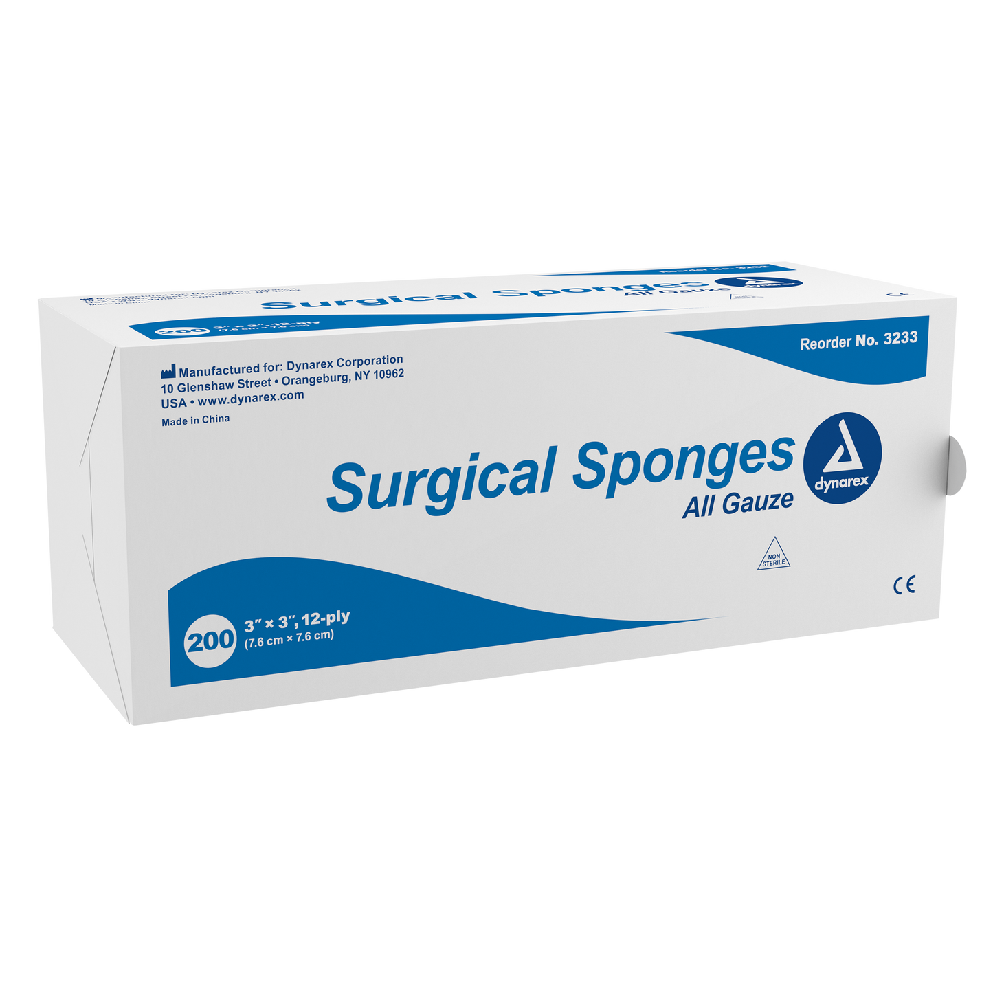 Surgical Gauze Sponge, 3" x 3" 12 Ply, 20/200/cs