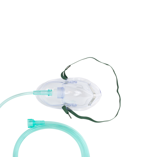 Oxygen Medium-Concentration Elongated Mask w/ 7' (2.1 m)tubi, Adult/Universal Connector, 50/cs