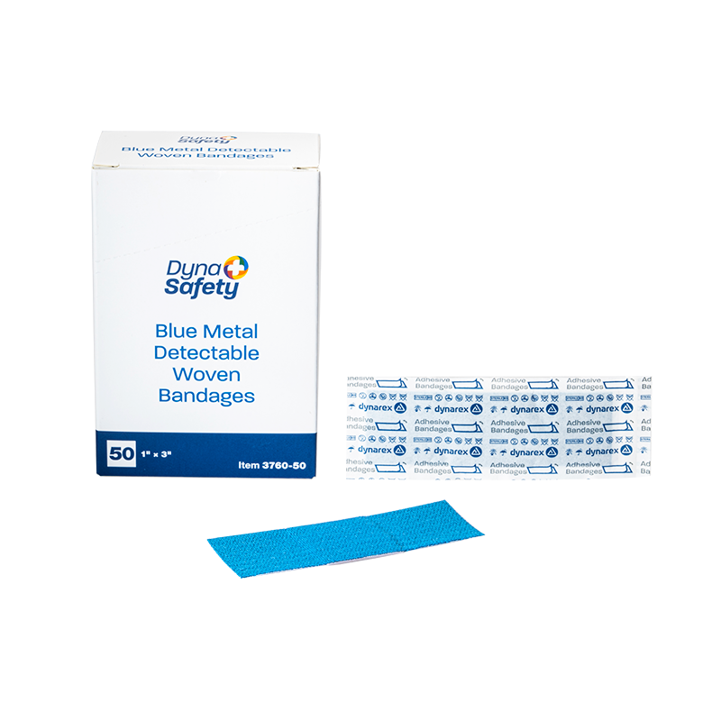 Blue Metal Detectable Woven Bandage, 1" x 3", Case (3760-50)